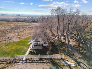 Aerial view of sparsely populated area