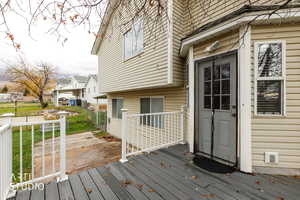 Deck with a residential view