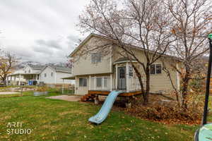 View of front of home with a patio