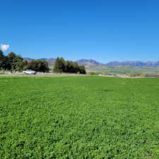 View of mountain background with rural landscape