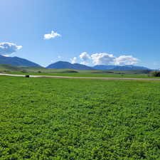 Mountain view with rural landscape