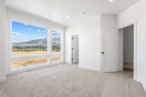 Primary bedroom with walk in closet