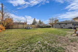 View of fenced backyard