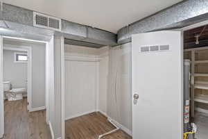 Closet with water heater