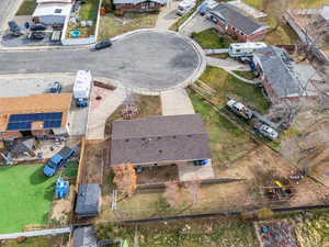 Aerial perspective of suburban area