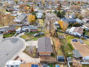 Aerial view of residential area