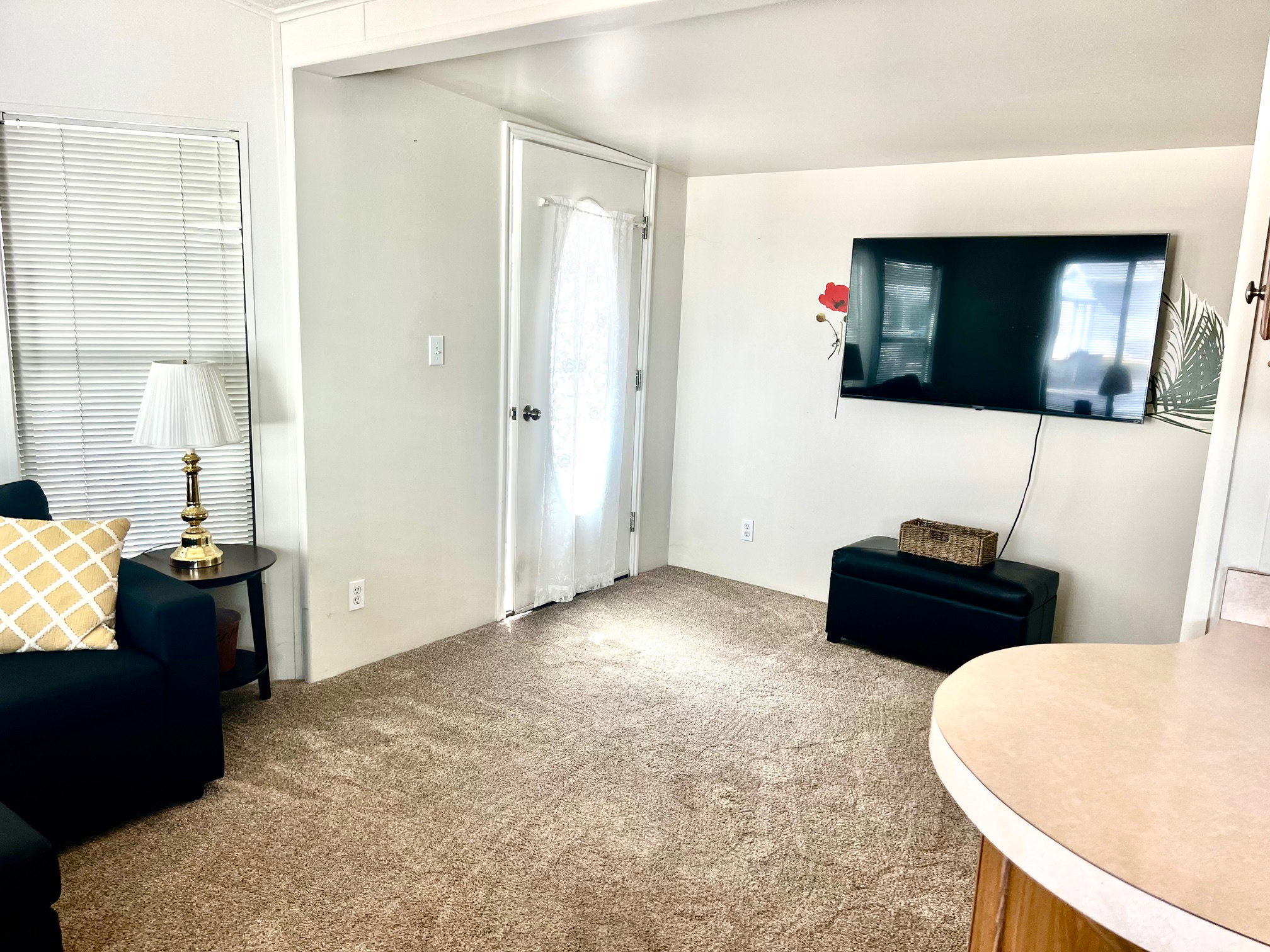 View of carpeted living area