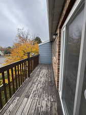 View of wooden deck