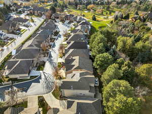 Aerial view of property's location featuring nearby suburban area