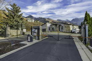 Gate featuring a mountain view