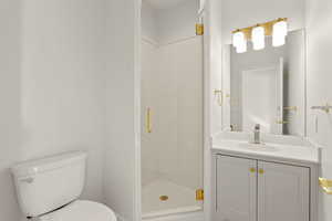 Walk-in shower with beautiful glass door