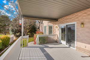 Deck is accessed through kitchen/family room