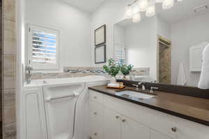 Master bath with walk-in tub