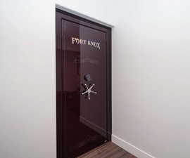 Detailed view of wood finished floors and baseboards