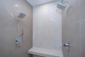 Bathroom with a tile shower