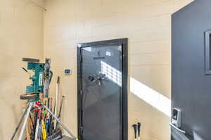 Detailed view of concrete block wall