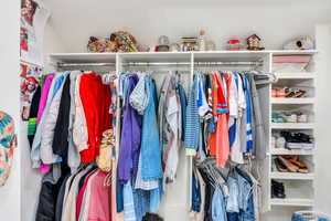 View of walk in closet