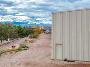 View of outdoor structure with a mountain view