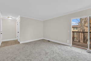 Living room - NEW  Paint & Flooring w/ access to balcony.