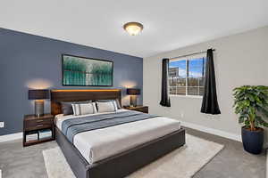 Primary bedroom - NEW  Paint & Flooring. Virtual Staged.