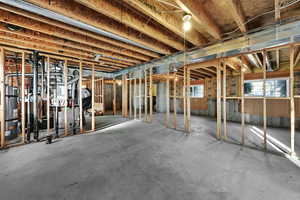 Basement with secured water heater