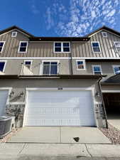 Large two car garage has space on both sides for easy access to vehicles