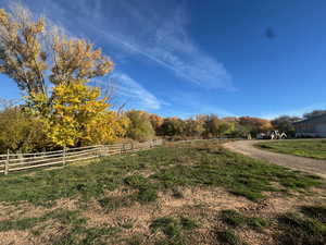 View of yard with a view of countryside