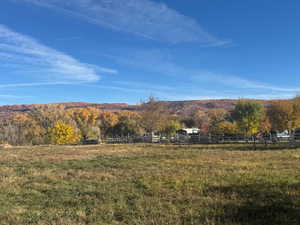 Mountain view with rural landscape