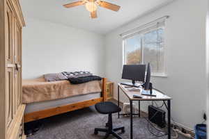 Carpeted bedroom upstairs