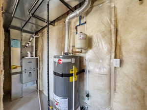 Utilities with secured water heater and heating unit