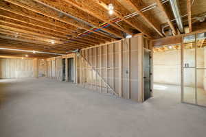 View of unfinished basement