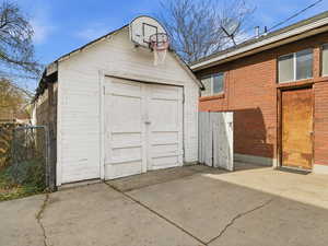 Garage with a storage unit