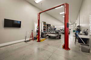 Garage with baseboards
