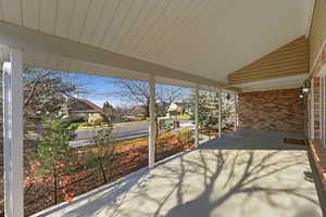 View from porch toward neighborhood.