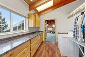 Hanging rod & skylight. Laundry room #1
