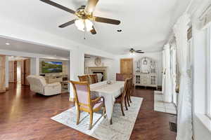 Bright indoor/outdoor dining.