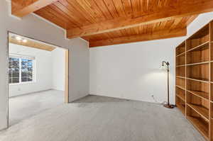 Wall of bookshelves with open layout.