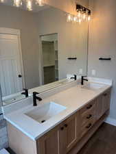 Master bath double vanity, and a spacious closet