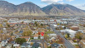 Aerial view of property and surrounding downtown Provo area