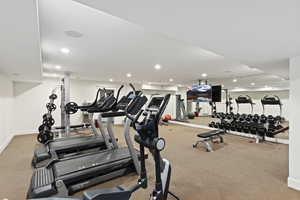 Community Gym with recessed lighting