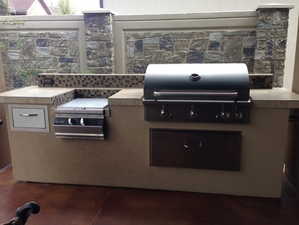 View of patio with exterior kitchen