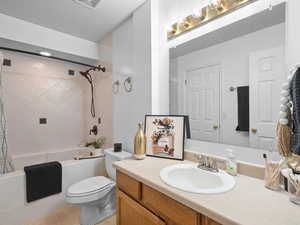 Full bathroom with extra giant soaking tub