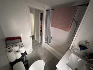 Bathroom with vanity and toilet