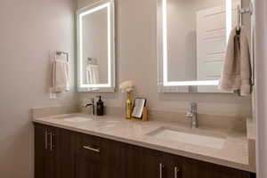 Full bathroom with double vanity