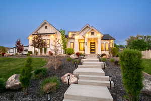 Modern inspired farmhouse with board and batten siding