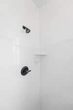 Bathroom view of a shower