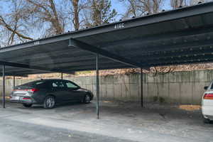 View of covered parking lot