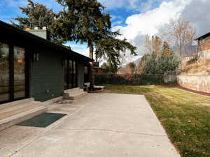 Fenced backyard and patio