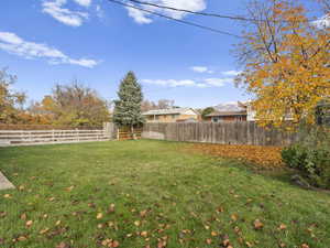 View of fenced backyard