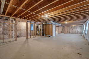 View of unfinished basement